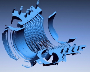 A drawing used to reverse engineer a manufacturing component.